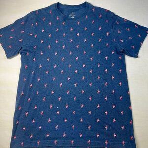 George Navy blue with pink Flamingo Print. Men's Shirt size L